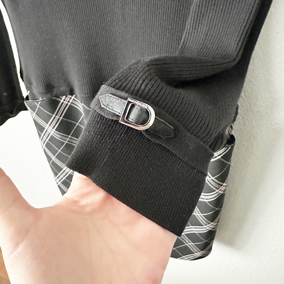 WHBM Long Sleeve Knir Black Sweater & Plaid Drop Waist Dress Women's Size 16 - Picture 2 of 15